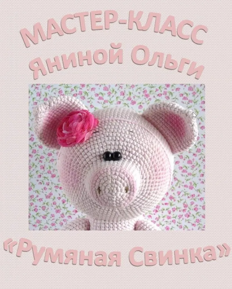 Скачать курс «[Игрушки] Мастер класс «Румяная свинка» (Ольга Янина)» — слив курса